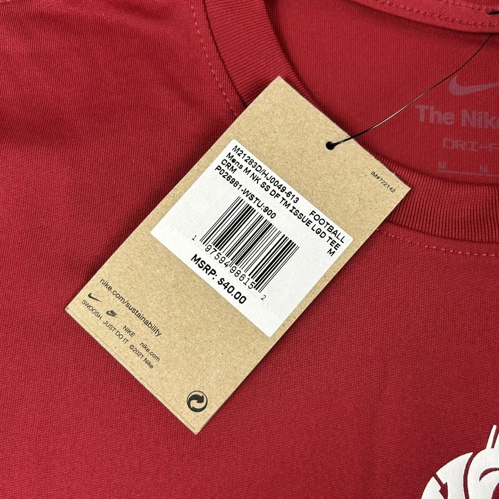 Washington State Cougars Shirt‎ Mens Medium Crimson NCAA Football Nike Dri Fit